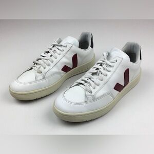 Veja White and Red Athletic Shoes